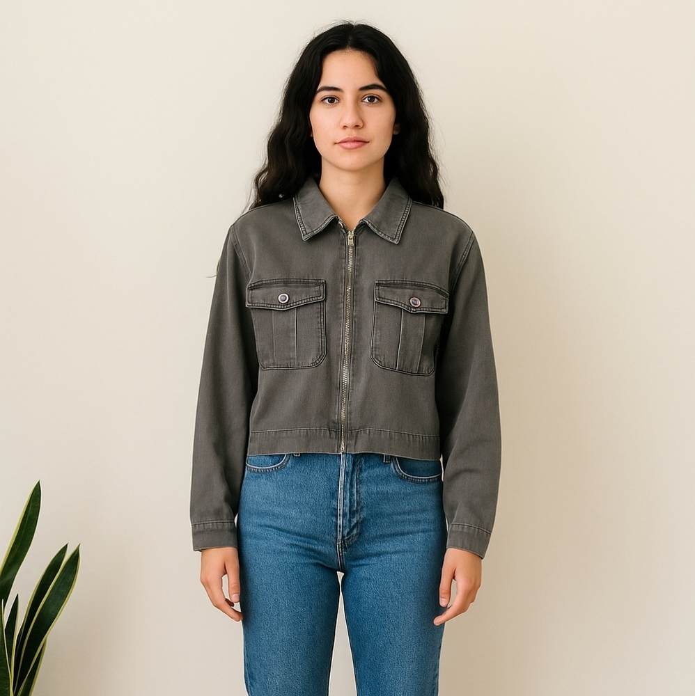 Denim Bomer Style Jacket